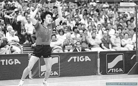 Cheng Yinghua, the 1985 U.S. Open Men’s Singles Champion. Cheng won the U.S. Open Men’s Singles again in 1993. Cheng also won the U.S. Open Men’s Doubles with Jean-Michel Saive in 1998.