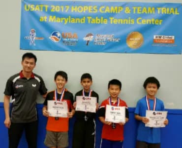 Coach Wang with the 2017 Hopes Boys Team Trial Winners